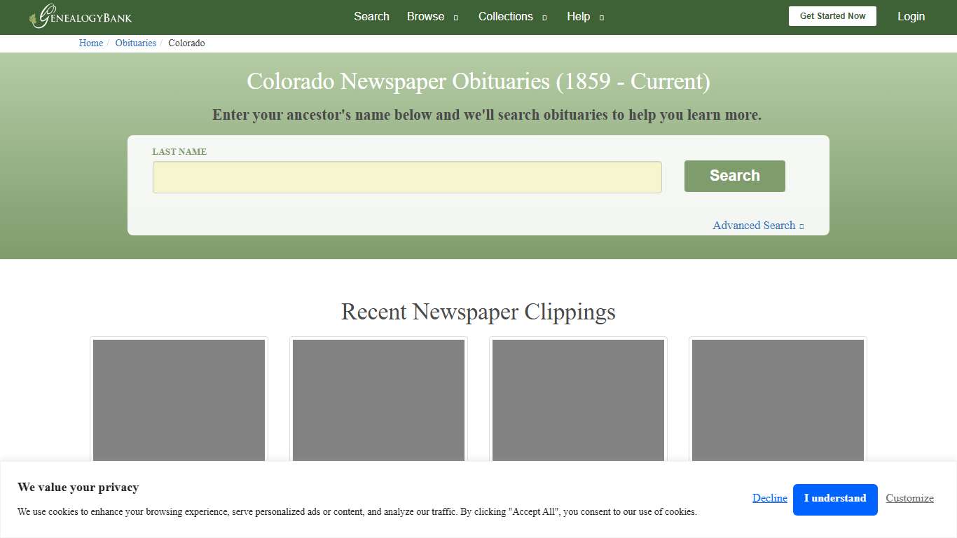 Colorado Obituary Archive Search GenealogyBank